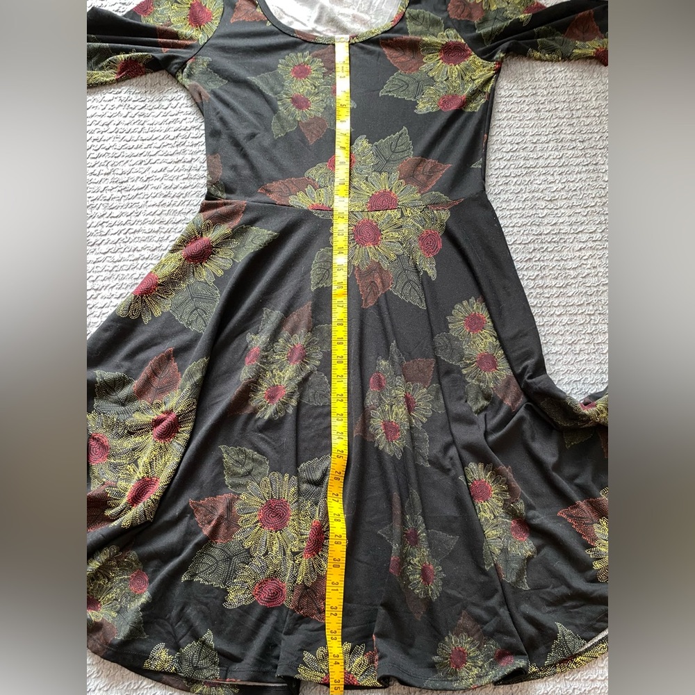 LuLaRoe Women’s Nicole Dress Sunflower Large - Picture 3 of 7